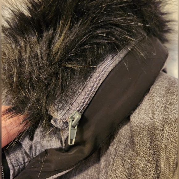 Plus size grey down coat in 2X - Picture 5 of 5